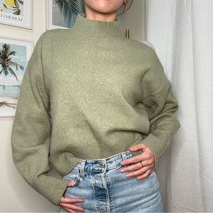 & Other Stories green mock neck sweater